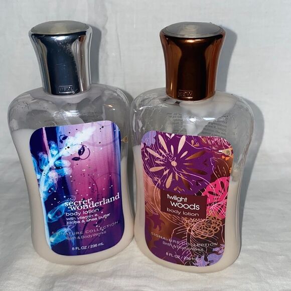 BATH& BODY WORKS Lot of 2 Body Lotions-Secret Wonderland and Twilight Woods - Picture 1 of 2